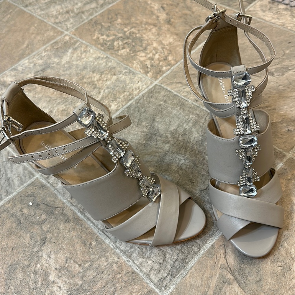Real Leather, designer Minnelli heels. Wore once. Like NEW!
